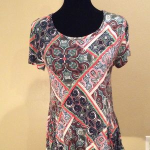 Cable and Gauge Multi Color Asymmetrical Tunic Top
